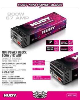 Preview: HUDY MINI POWER BLOCK 800W / 67 AMPER – CH-VERSION