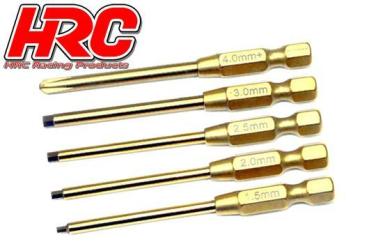Werkzeug - Innensechskant für elektrische Schrauber - Titanium coated - 1.5/2.0/2.5/3.0mm 6-kant-schlüssel & 4mm +