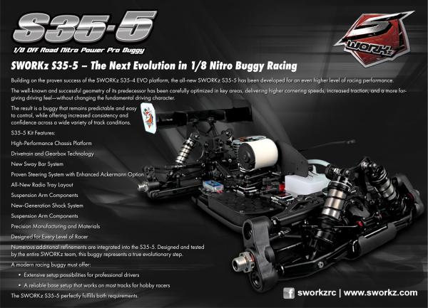 SWORKz S35-5 1/8 Pro Nitro Buggy Pro Kit PREORDER