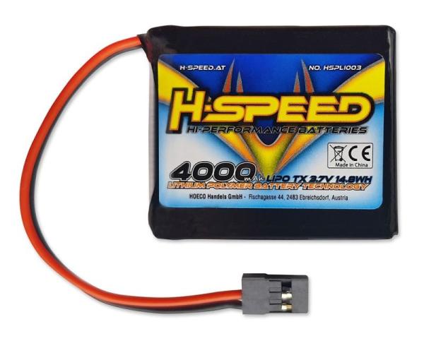LiPo 4000mAh 3.7V TX H-SPEED für zB. M17 / MT-5 (61x46x15mm)