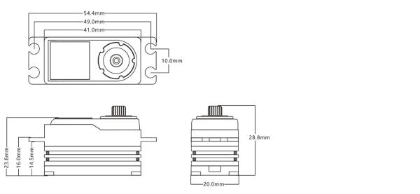 PowerHD GTS-2 6cm Kabel TW HV 4-pole Brushless Digital Servo 23.0KG/0.065sec