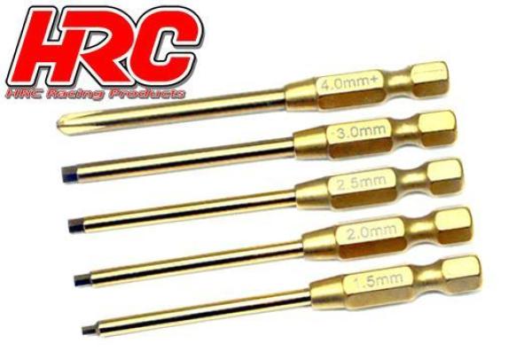 Werkzeug - Innensechskant für elektrische Schrauber - Titanium coated - 1.5/2.0/2.5/3.0mm 6-kant-schlüssel & 4mm +